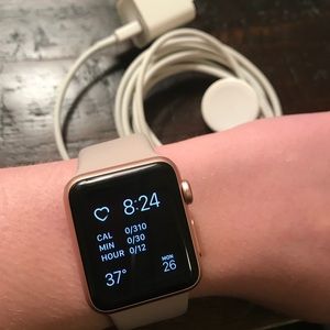 38 mm rose gold Apple Watch Series 1.